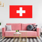 Bearbeitbarer Hintergrund: Die Flagge der Schweiz Leinwanddruck (Insitu (Wohnzimmer))