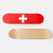 Bearbeitbarer Hintergrund: Die Flagge der Schweiz Skateboard (Horizontal)