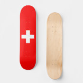 Bearbeitbarer Hintergrund: Die Flagge der Schweiz Skateboard (Vorderseite)