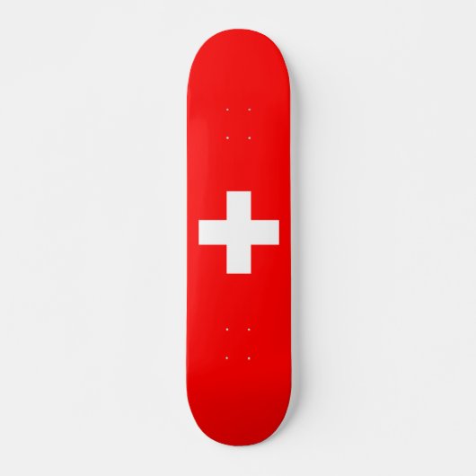 Bearbeitbarer Hintergrund: Die Flagge der Schweiz Skateboard (Vorne)