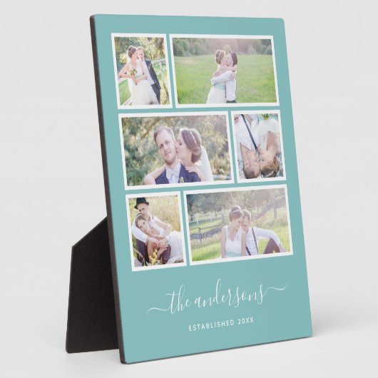 Bearbeitbarer Hintergrund Farbe sechs Foto Collage Fotoplatte (Seite)