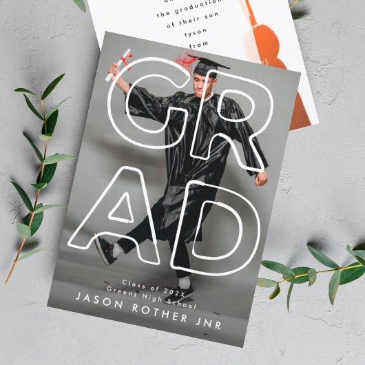 Bearbeitbarer hoher Abschluss | Modernes Foto Ankündigung