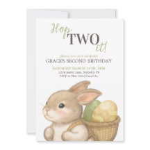 Bearbeitbarer Hop Two It Ostern 2. Geburtstag Hase