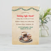 Bearbeitbarer Kaffee und Donuts Einladung (Stehend Vorderseite)