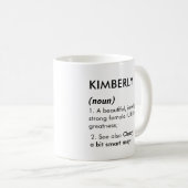 Bearbeitbarer Kimberly-Name Definition, benutzerde Kaffeetasse (VorderseiteRechts)