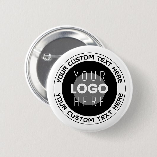 Bearbeitbarer kreisförmiger Text & austauschbares Button (Vorne & Hinten)