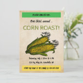 Bearbeitbarer Maisrösten Einladung (Stehend Vorderseite)