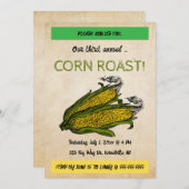 Bearbeitbarer Maisrösten Einladung (Vorne/Hinten)