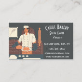 Bearbeitbarer Mann in einer Bäckerei-Visitenkarte Visitenkarte (Vorderseite)
