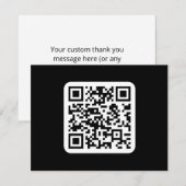 Bearbeitbarer moderner QR-Code | Schwarz Weiß oder Dankeskarte (Vorne/Hinten)