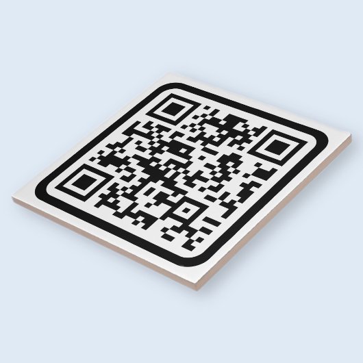 Bearbeitbarer moderner QR-Code | Schwarz Weiß oder Fliese