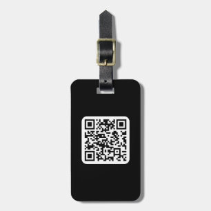 Bearbeitbarer moderner QR-Code Schwarz Weiß oder Gepäckanhänger
