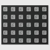 Bearbeitbarer moderner QR-Code | Schwarz Weiß oder Geschenkpapier (Flach)