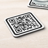 Bearbeitbarer moderner QR-Code | Schwarz Weiß oder Getränkeuntersetzer (Linke Seite)