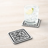 Bearbeitbarer moderner QR-Code | Schwarz Weiß oder Getränkeuntersetzer (Rechte Seite)