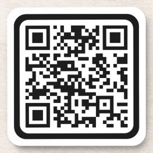 Bearbeitbarer moderner QR-Code Schwarz Weiß oder Getränkeuntersetzer