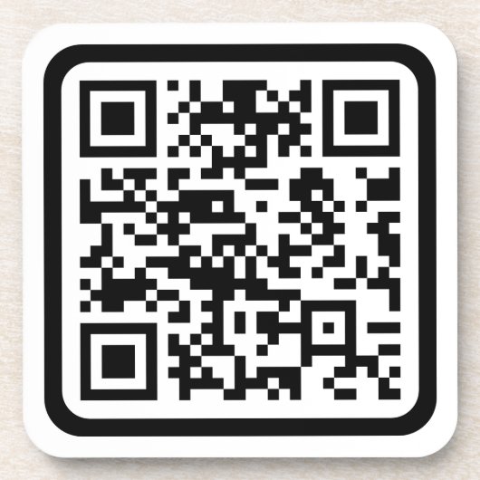 Bearbeitbarer moderner QR-Code | Schwarz Weiß oder Getränkeuntersetzer (Vorderseite)