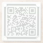 Bearbeitbarer moderner QR-Code | Schwarz Weiß oder Glasuntersetzer (Rückseite)