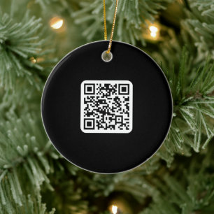 Bearbeitbarer moderner QR-Code Schwarz Weiß oder Keramik Ornament
