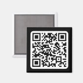 Bearbeitbarer moderner QR-Code | Schwarz Weiß oder Magnet (Vorderseite/Rückseite)