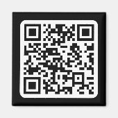 Bearbeitbarer moderner QR-Code | Schwarz Weiß oder Magnet (Vorne)