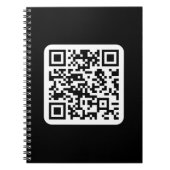 Bearbeitbarer moderner QR-Code | Schwarz Weiß oder Notizblock (Vorderseite)