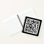 Bearbeitbarer moderner QR-Code | Schwarz Weiß oder Notizblock (Innenseite)