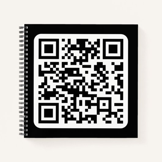 Bearbeitbarer moderner QR-Code | Schwarz Weiß oder Notizblock (Vorderseite)