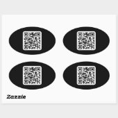 Bearbeitbarer moderner QR-Code | Schwarz Weiß oder Ovaler Aufkleber (Blatt)