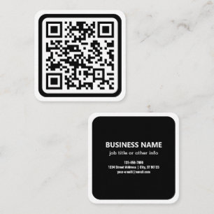 Bearbeitbarer moderner QR-Code   Schwarz Weiß oder Quadratische Visitenkarte