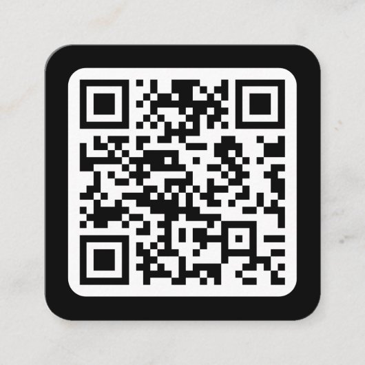 Bearbeitbarer moderner QR-Code | Schwarz Weiß oder Quadratische Visitenkarte (Vorderseite)