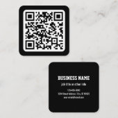 Bearbeitbarer moderner QR-Code | Schwarz Weiß oder Quadratische Visitenkarte (Vorne/Hinten)