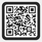 Bearbeitbarer moderner QR-Code | Schwarz Weiß oder Quadratischer Aufkleber (Vorderseite)