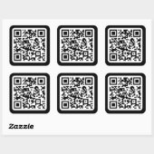 Bearbeitbarer moderner QR-Code | Schwarz Weiß oder Quadratischer Aufkleber (Blatt)