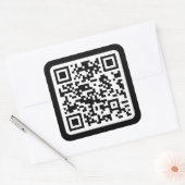 Bearbeitbarer moderner QR-Code | Schwarz Weiß oder Quadratischer Aufkleber (Umschlag)