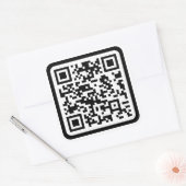 Bearbeitbarer moderner QR-Code | Schwarz Weiß oder Quadratischer Aufkleber (Umschlag)