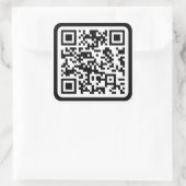 Bearbeitbarer moderner QR-Code | Schwarz Weiß oder Quadratischer Aufkleber (Tasche)