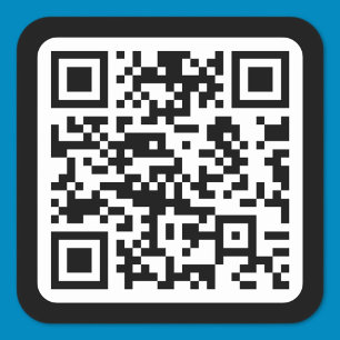 Bearbeitbarer moderner QR-Code Schwarz Weiß oder Quadratischer Aufkleber