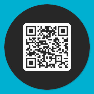 Bearbeitbarer moderner QR-Code Schwarz Weiß oder Runder Aufkleber