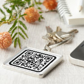 Bearbeitbarer moderner QR-Code | Schwarz Weiß oder Schlüsselanhänger (Seite)