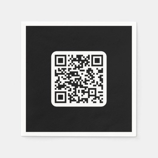 Bearbeitbarer moderner QR-Code | Schwarz Weiß oder Serviette (Vorderseite)