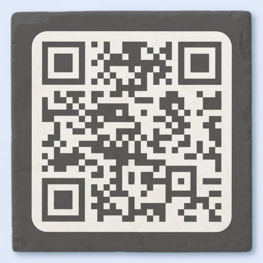 Bearbeitbarer moderner QR-Code | Schwarz Weiß oder Steinuntersetzer