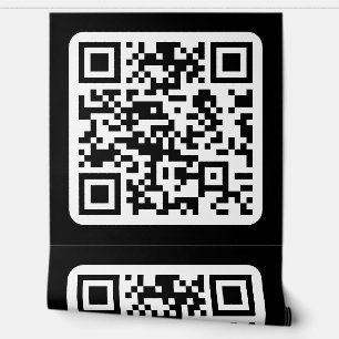 Bearbeitbarer moderner QR-Code Schwarz Weiß oder Tapete