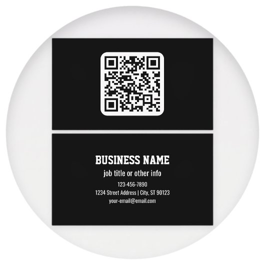 Bearbeitbarer moderner QR-Code | Schwarz Weiß oder Visitenkarte