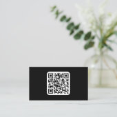 Bearbeitbarer moderner QR-Code | Schwarz Weiß oder Visitenkarte (Stehend Vorderseite)