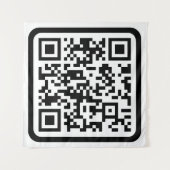 Bearbeitbarer moderner QR-Code | Schwarz Weiß oder Wandteppich (Vorderseite (Horizontal))