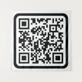 Bearbeitbarer moderner QR-Code | Schwarz Weiß oder Wandteppich (Vorderseite)