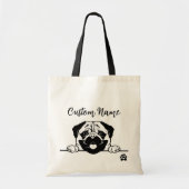 Bearbeitbarer Mops Tote Bag | Benutzerdefinierter  Tragetasche (Vorne)
