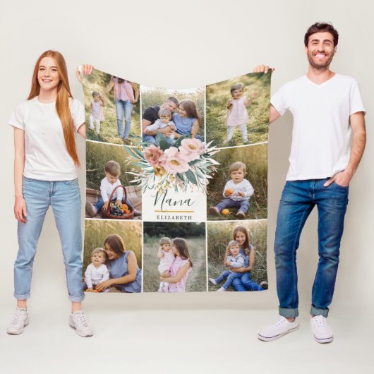 bearbeitbarer Name 8 Foto rosa mährenhafte Wasserf Fleecedecke (Beispiel)