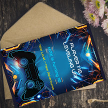 Bearbeitbarer Name Alter Kinder Gamer Party-Einlad
